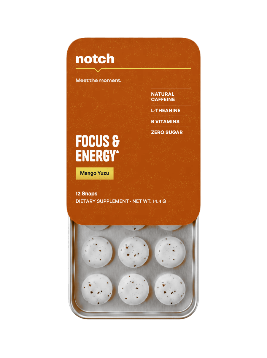 Notch Mango Yuzu — tin open, Snaps visible