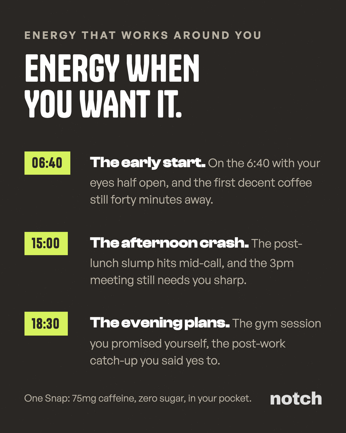 Energy when you want it.